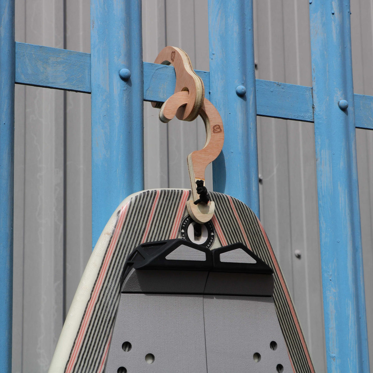 Wooden Wetsuit Hanger with Multihook Bundle Coastlines UK