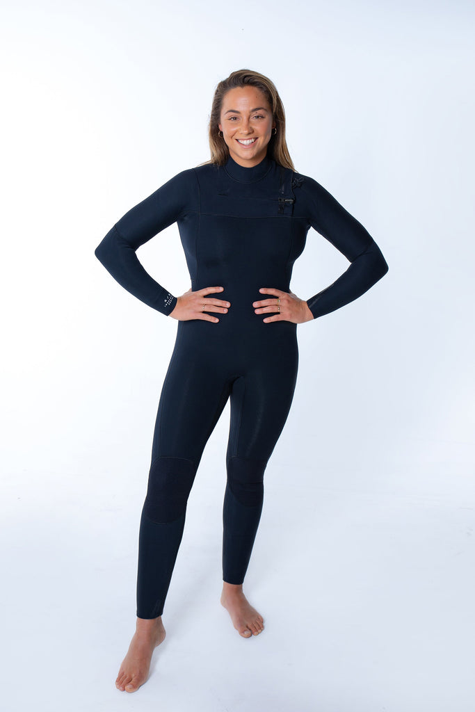 Womens Thermal Wetsuit 4/3mm. Coastlines Womens Chest Zip Winter Surfing Wetsuit.
